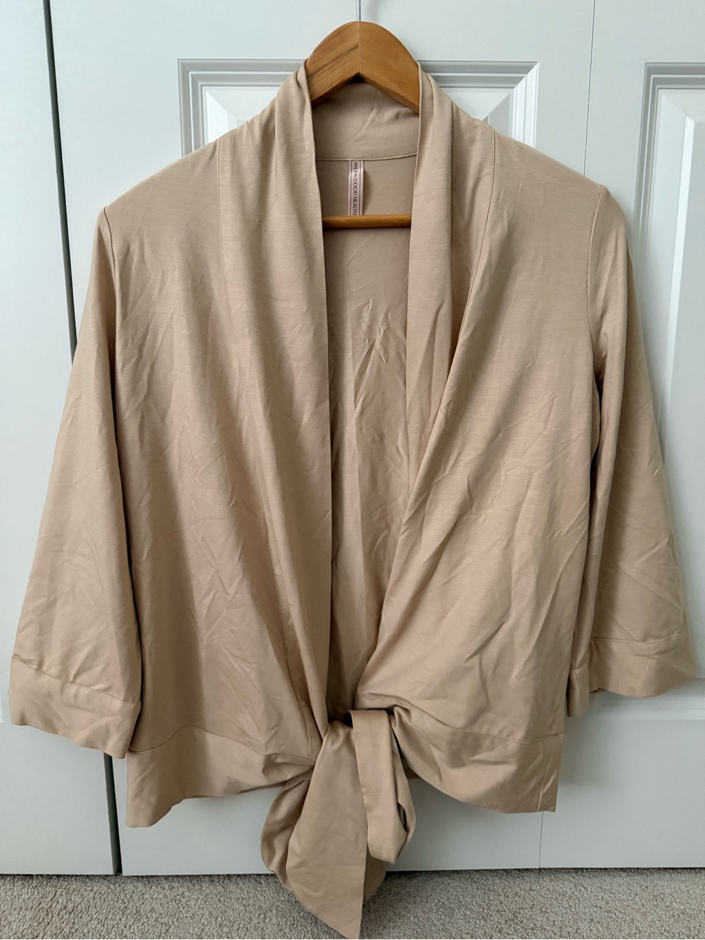Wear In Good Health Jacket Wrap Cardigan Women’s Large Nwot Soft Designer Beige